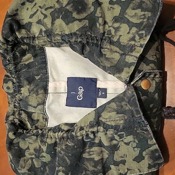 GAP Army Green Floral Camo Snap Button Festival Jacket - Picture 9 of 9